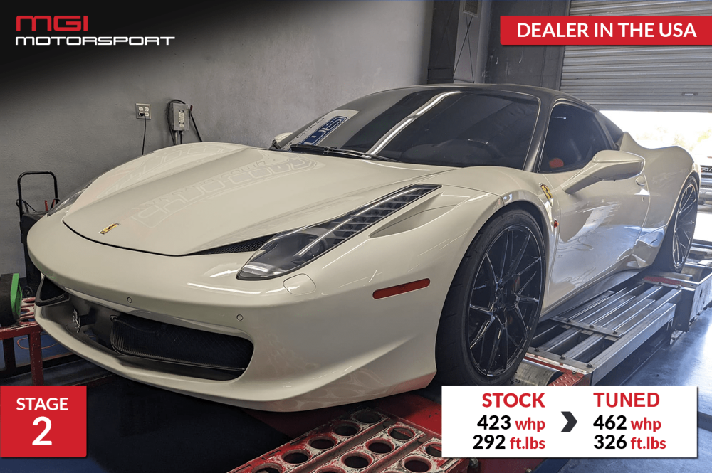 Featured image for “Ferrari 458 4.5L V8 Stage 2 | 462 whp 326 ft.lbs”